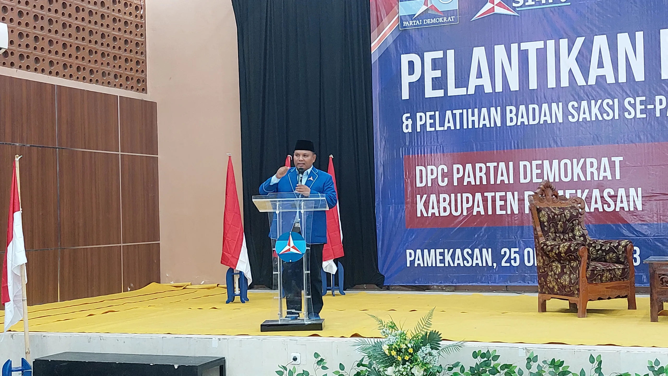 BELUM BERSIAP: DPC Partai Demokrat tunggu selesainya Pileg dan Pilpres 2024 untuk fokus ke Pilkada Pamekasan 2024. (K-TV/ Ahmad Tamyizul)