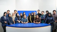 KUNJUNGAN BELAJAR: Kaprodi Pendidikan Bahasa Indonesia UNIRA puji fasilitas K-TV. (K-TV/Albi)