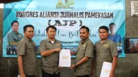 TERPILIH: Redaktur KM M. Khairuk Umam jadi Ketua baru AJP. (Irul for K-TV)