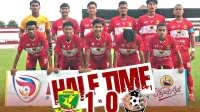 MENANG TIPIS: Perssu Madura City mengalahkan Persepam Pamekasan 1-0. (Perssu for K-TV)