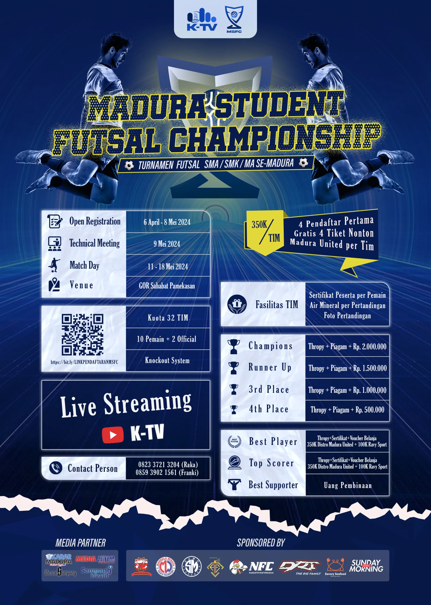 Brosur Madura United Student Futsal Championship (MSFC) 2024 (K-TV/M. Miftahol Arifin)