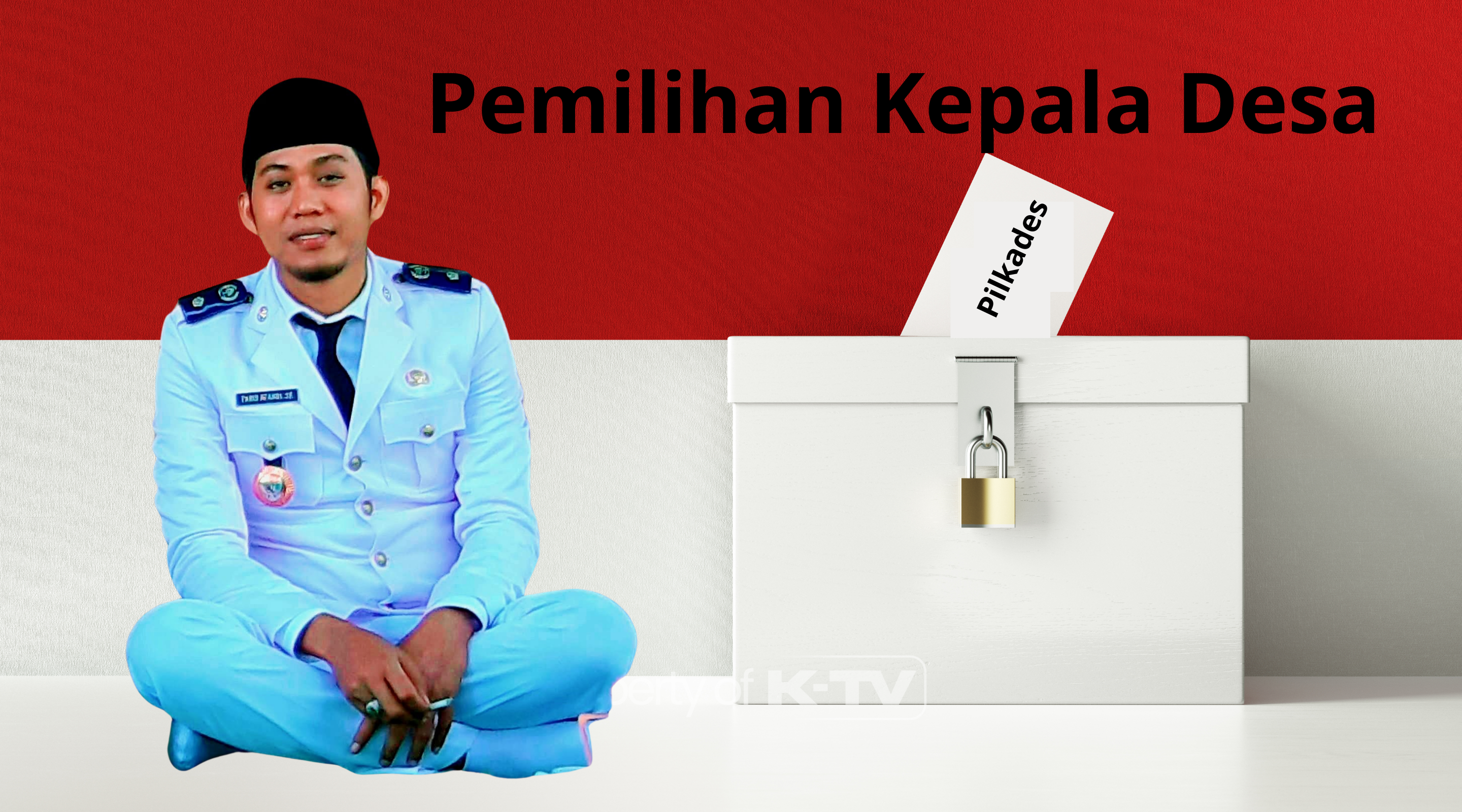 SANTAI: Ketua Perkasa Pamekasan Farid Afandi enggan sikapi serius usulan pilkades pakai parpol. (K-TV/Buyung Kurniawan)
